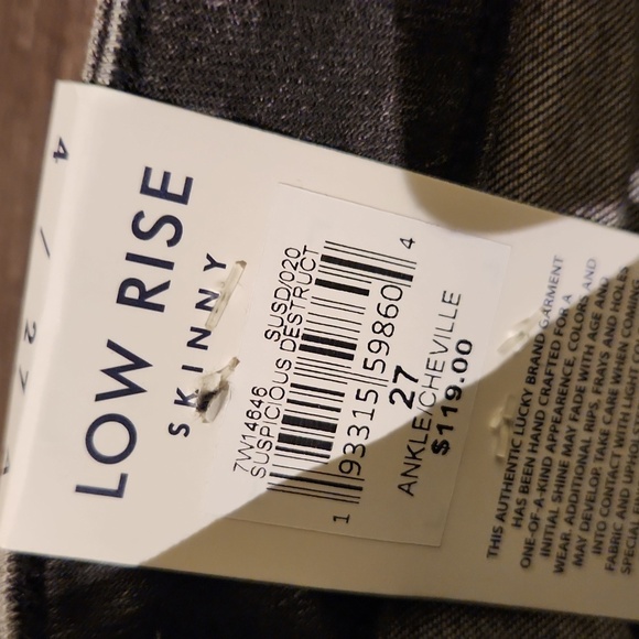 ❤️ NWT! LUCKY BRAND LOLITA LOW RISE SKINNY JEANS, 4A (27 ANKLE) - Picture 6 of 10